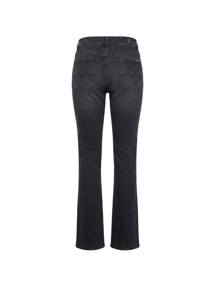 7 For All Mankind Black Flared Five-Pocket Jeans