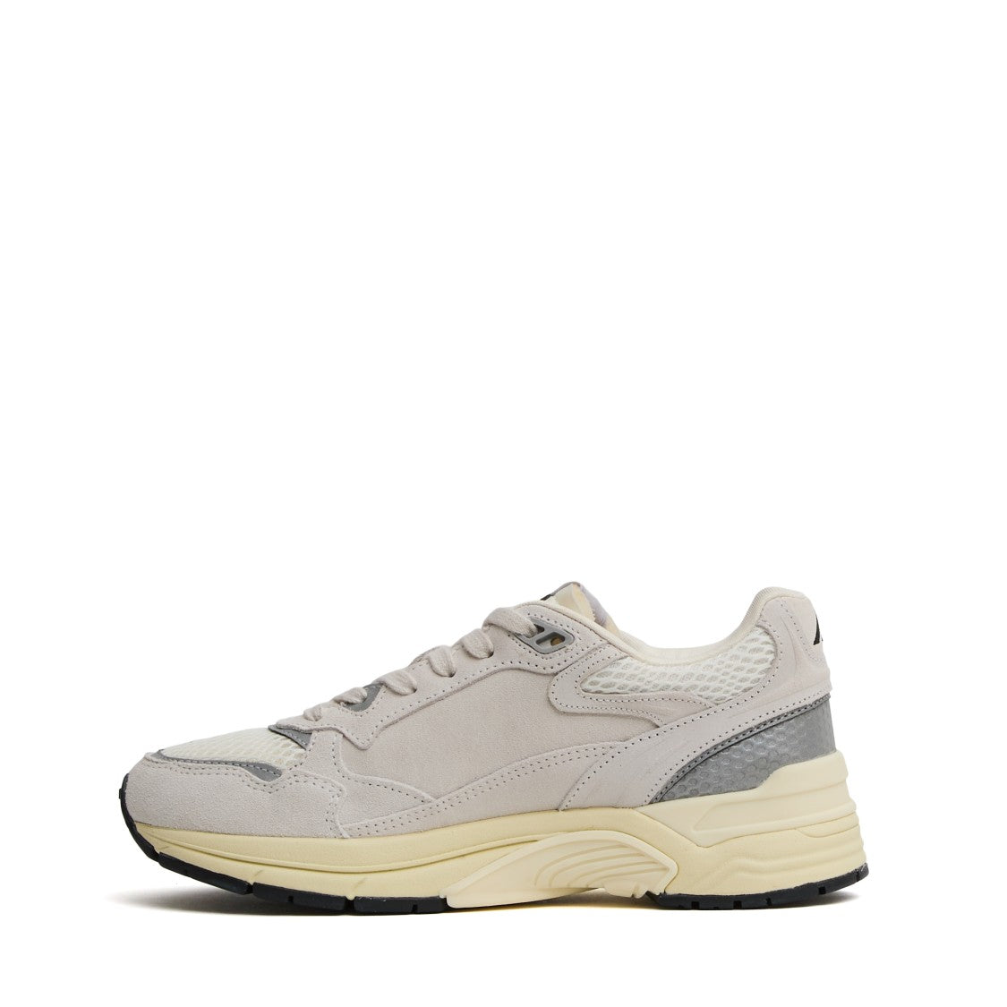 Autry Sneakers Hyperway In Mesh E Suede Bianco/Argento