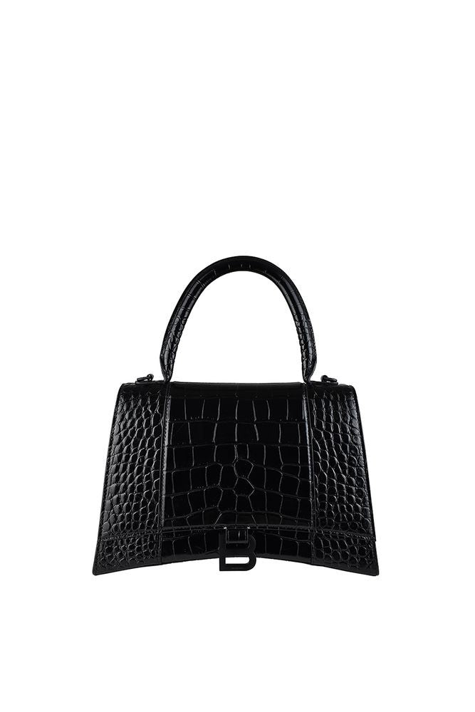 Balenciaga Black Crocodile Leather Hourglass Handbag