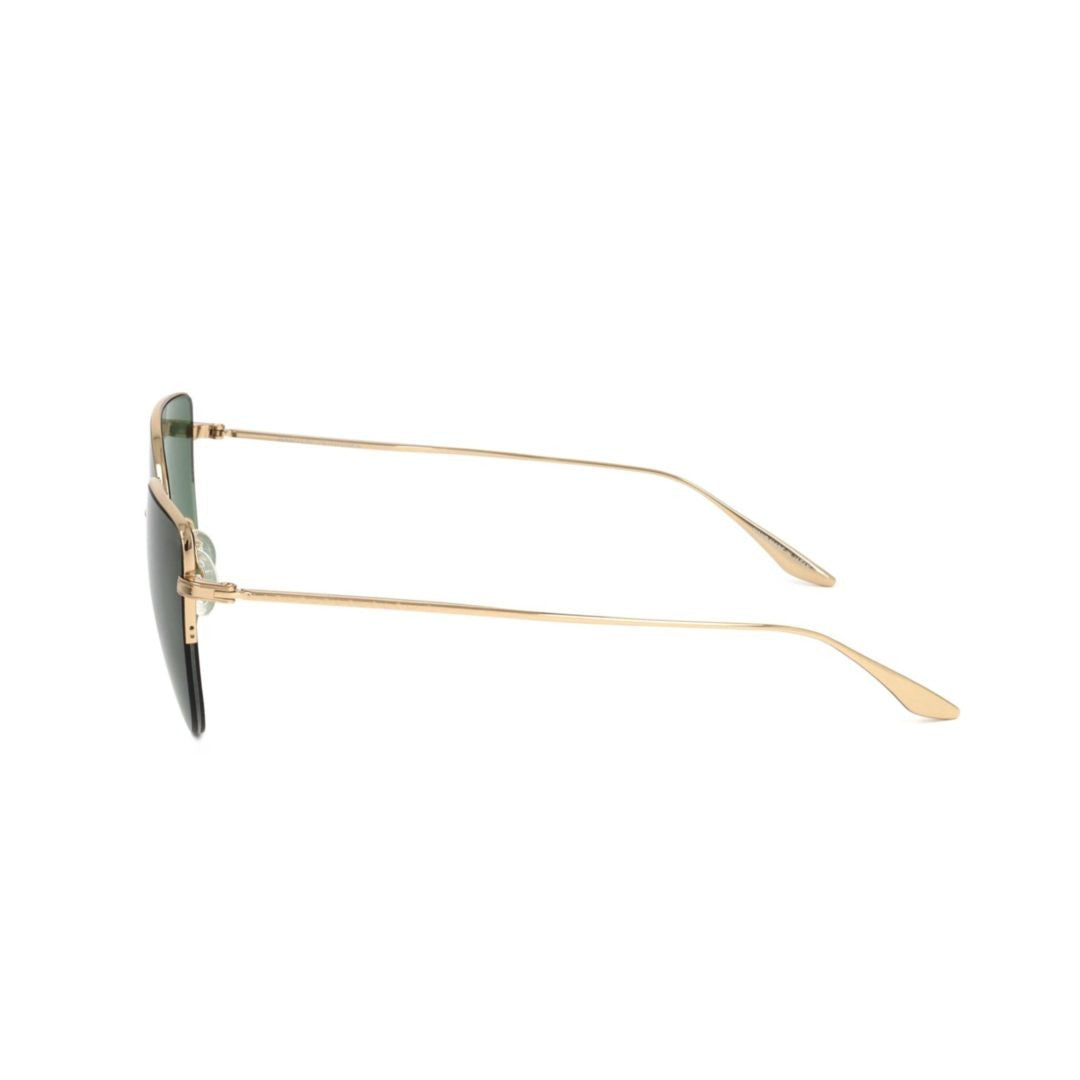 Barton Perreira Bp0004 550Sz Minimalist Gold Metal Frame Sunglasses With Green Lenses
