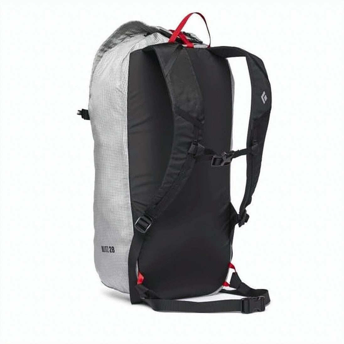 Black Diamond Rectangular Nylon Backpack With Grid Pattern
