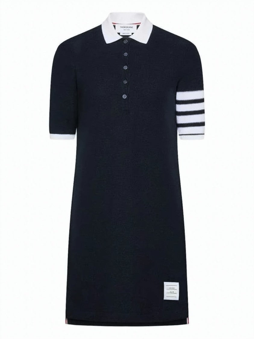 Thom Browne Polo-Detailed Black Mini Dress