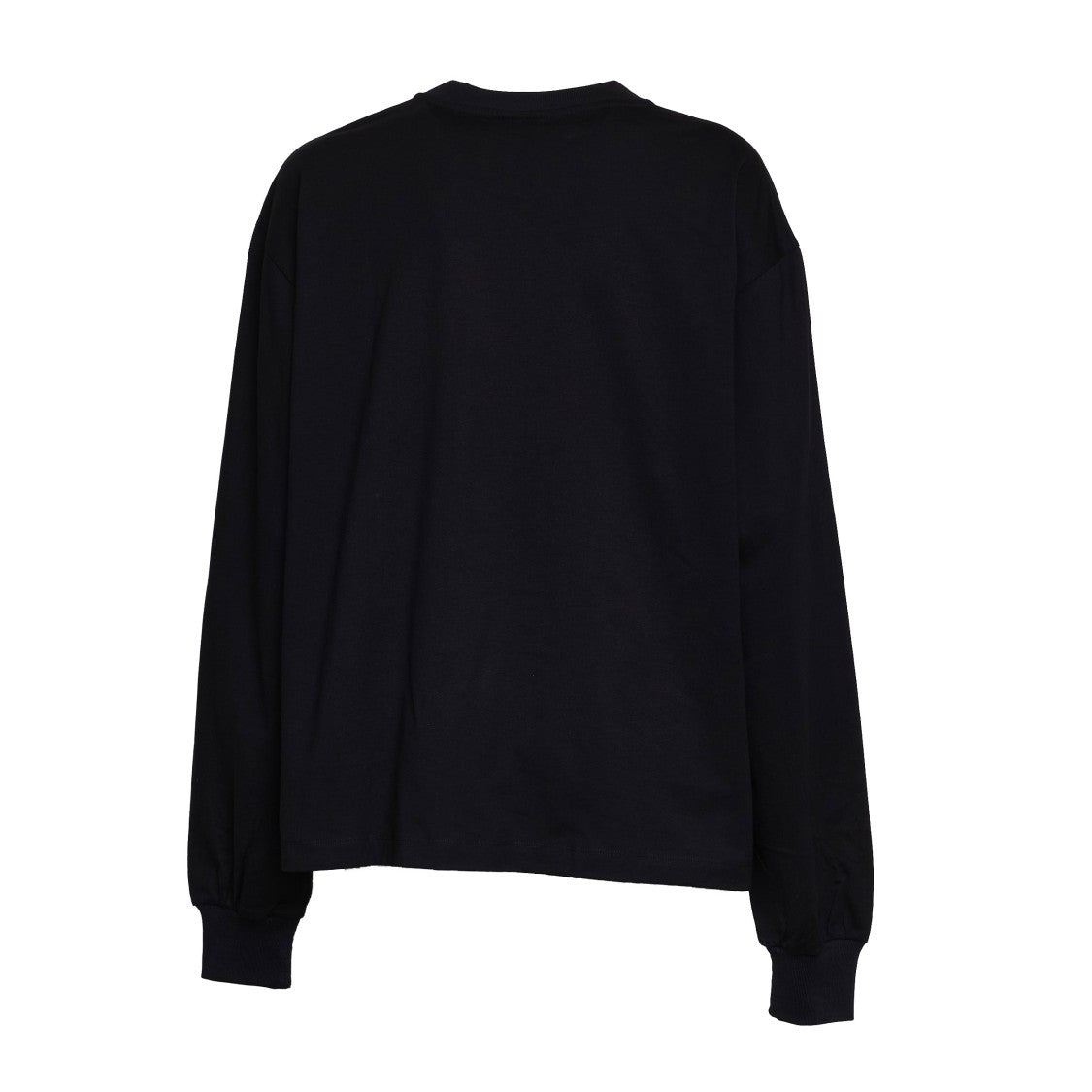 Ganni Casual Black Long Sleeve Top With Round Neckline