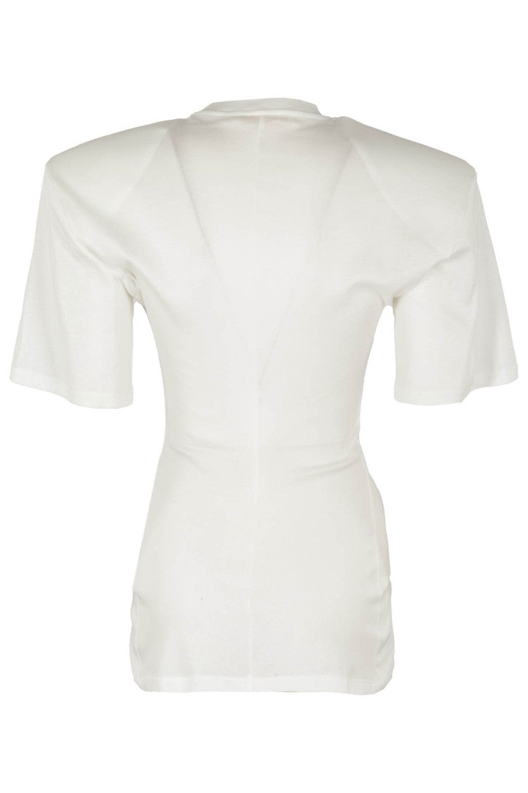 Ssheena Fitted White Cotton T-Shirt With Contrasting Logo