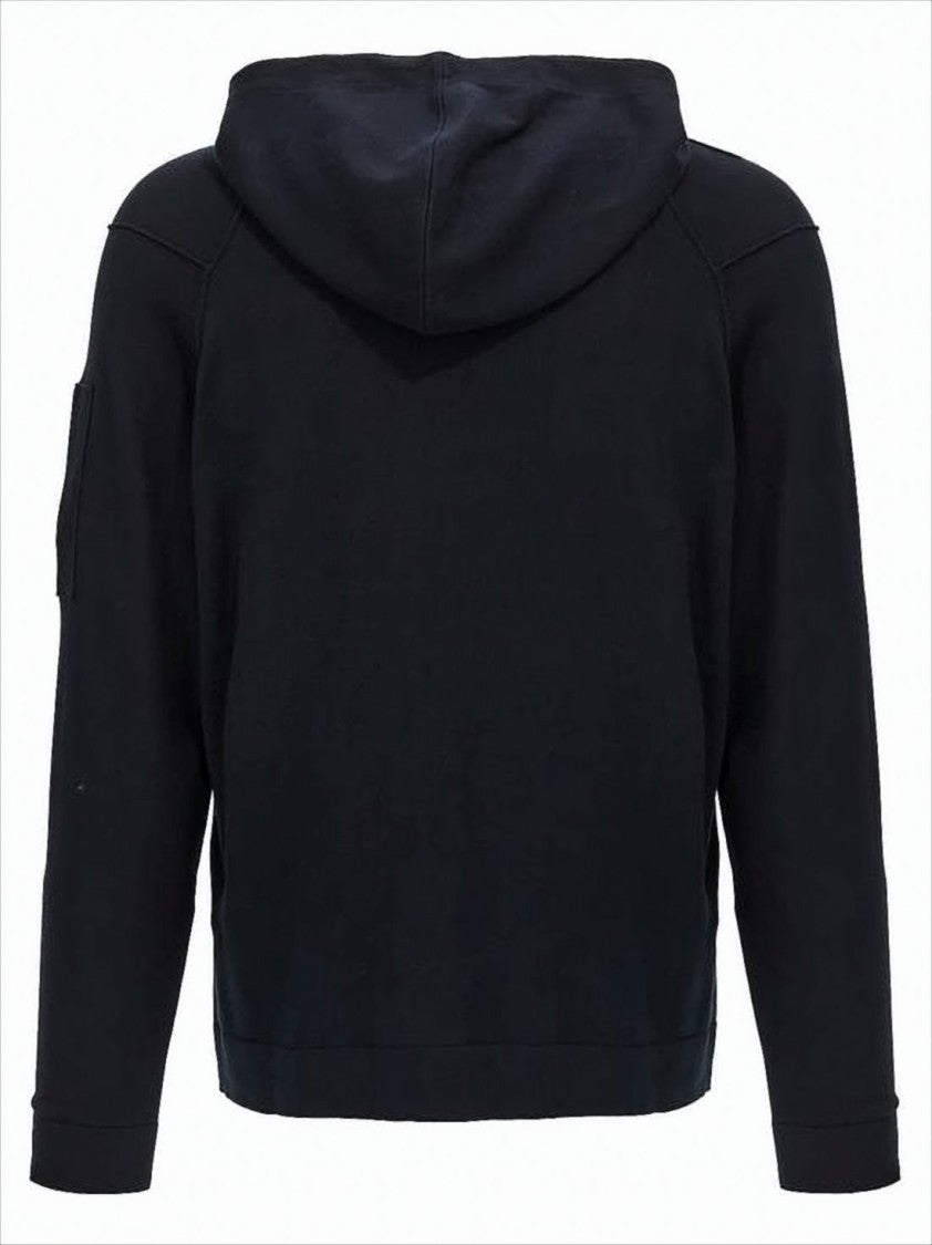 C.P. Company Relaxed-Fit Black Hoodie With Distinctive Patch Pocket