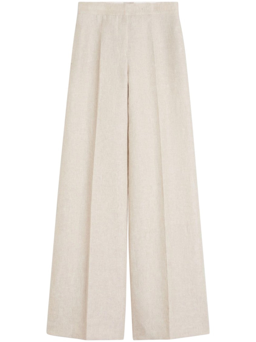 Max Mara Wide-Leg Trousers With High Waist And Pleated Detail