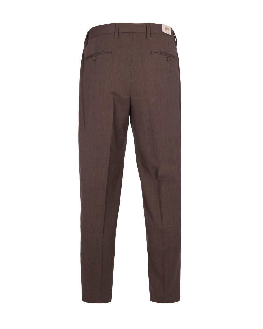 Briglia Brown Tailored Wool Blend Trousers