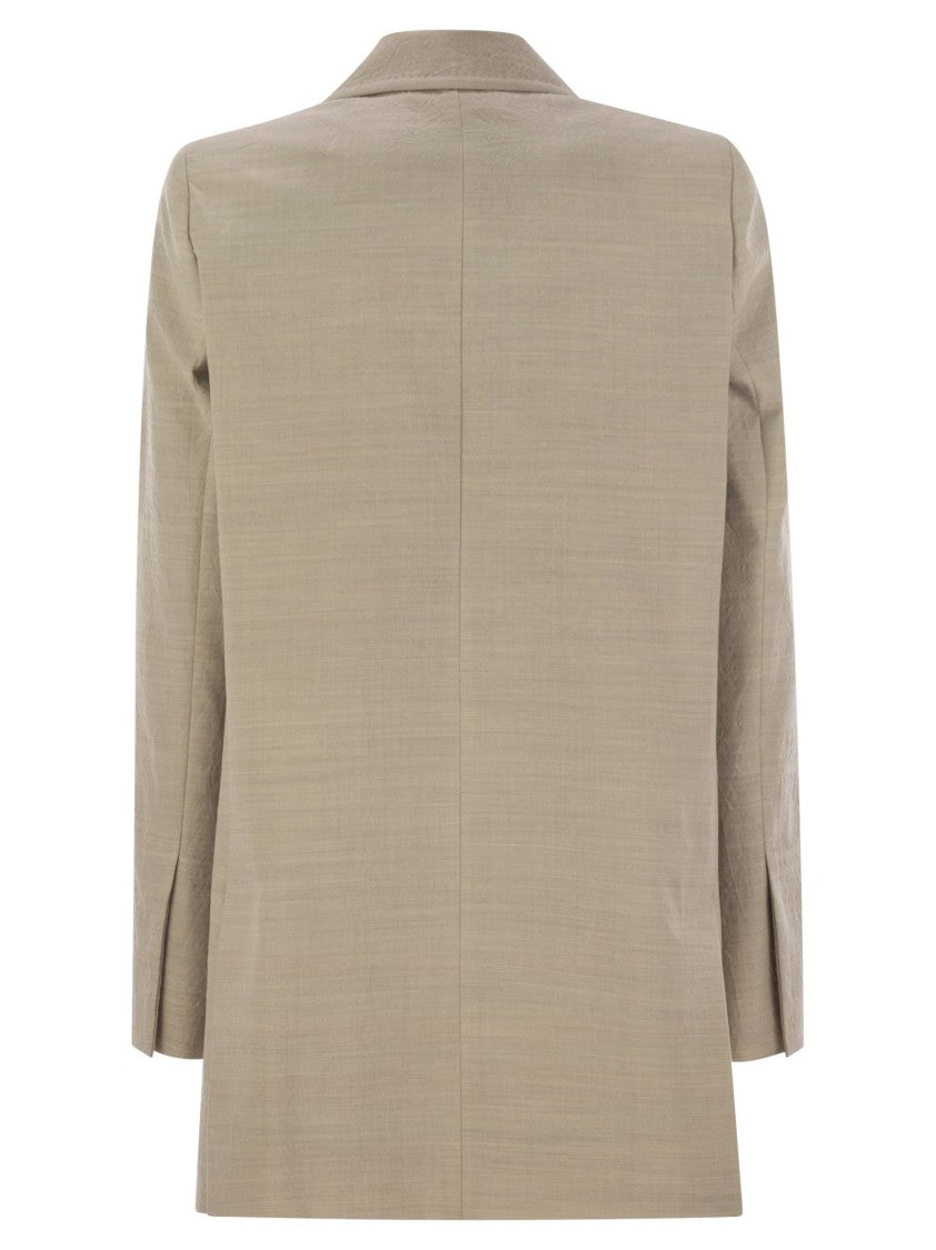 Max Mara Acacia1234 - Single-Breasted Wool Canvas Blazer