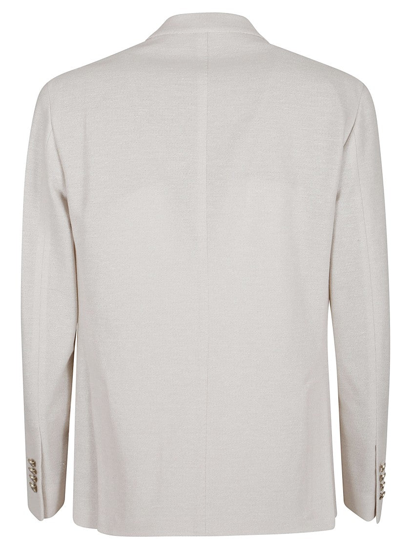 Eleventy Double-Breasted Light Beige Jacket