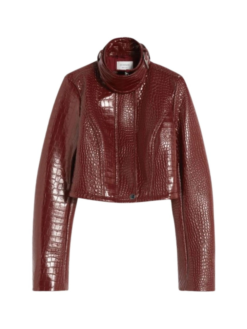 Sportmax Alligator Print Patent Leather Jacket