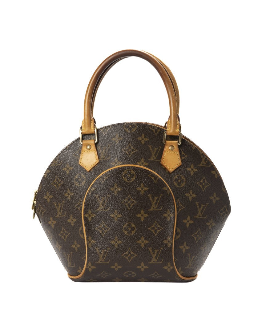Louis Vuitton Ellipse Pm Monogram Handbag With Dual Vachetta Leather Handles