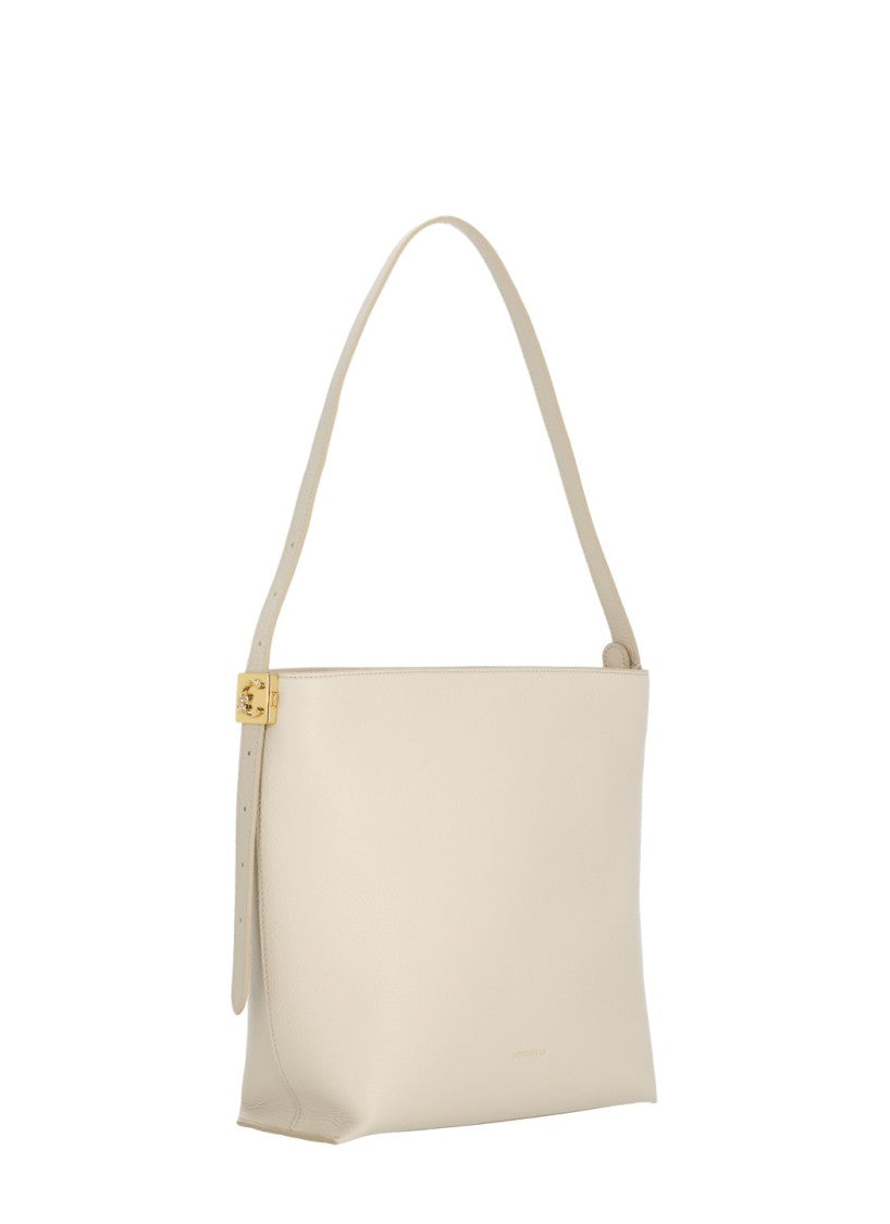 Coccinelle C-Me Lock Bag With Structured Silhouette And Golden Accents