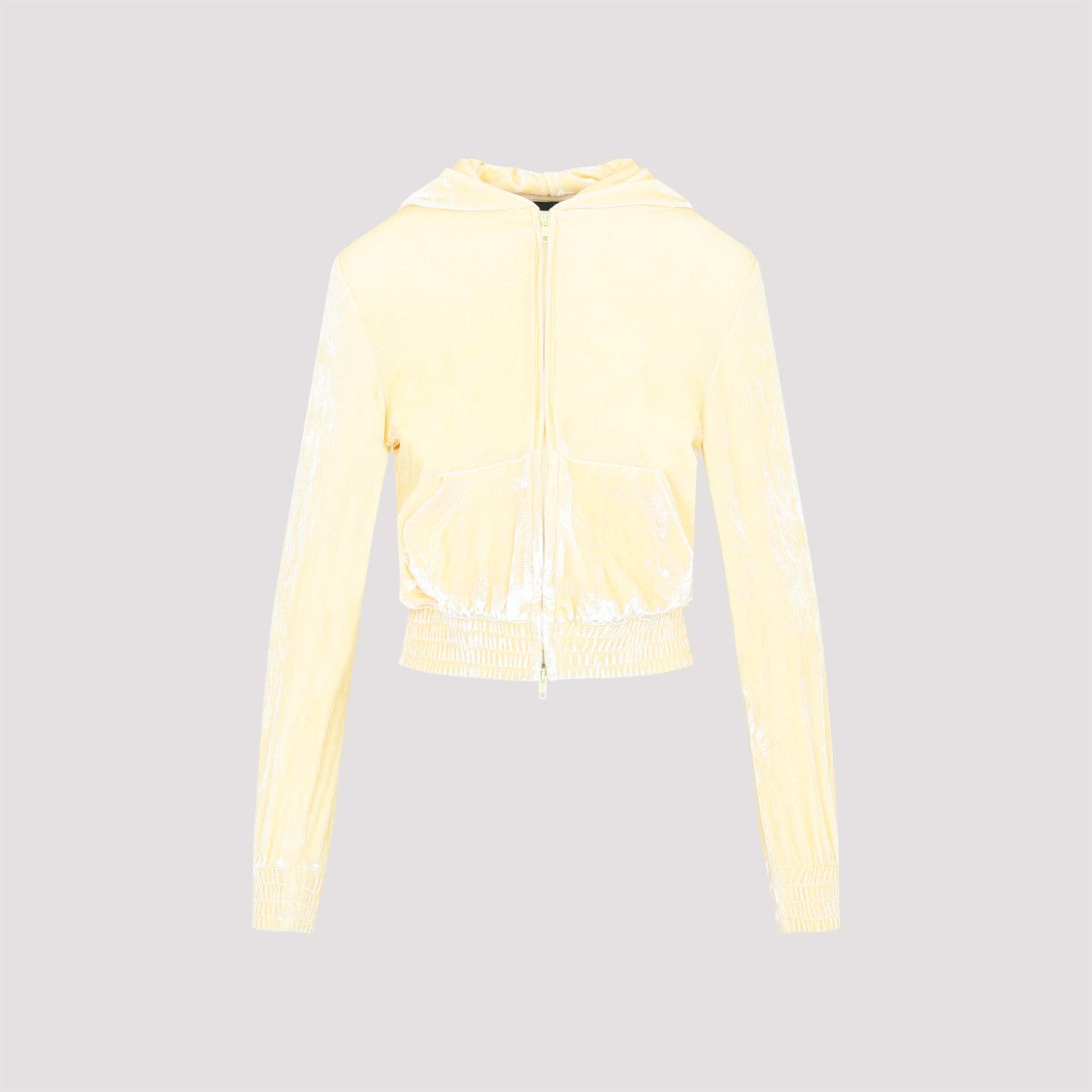 Balenciaga Fitted Zip-Up Cream Viscose Hoodie