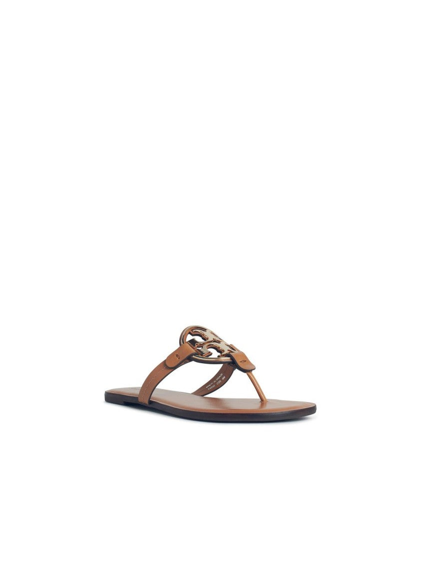 Tory Burch 'Miller' Sandals With 'Pavé' In Brown Leather