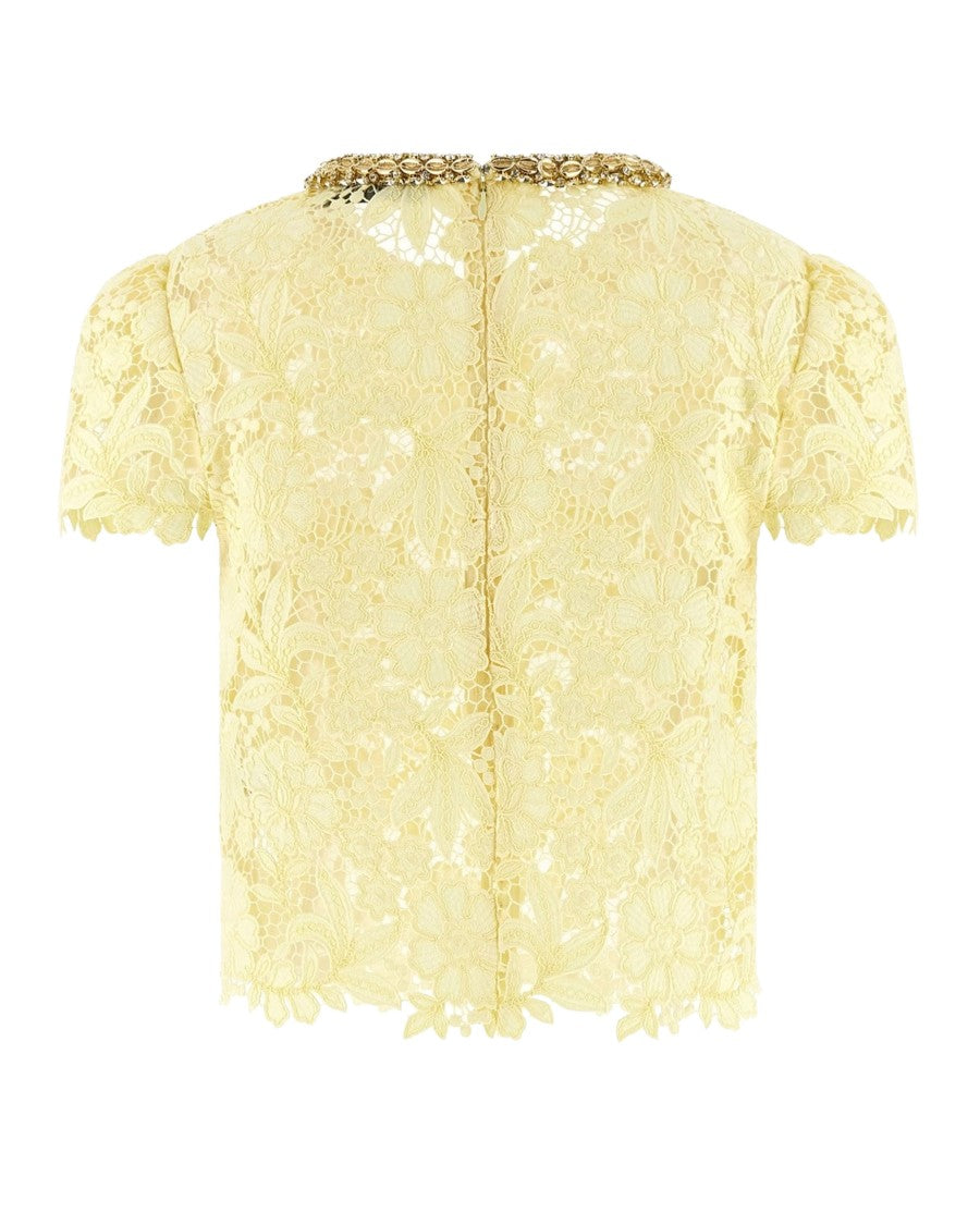 Self-Portrait Yellow Lace Top