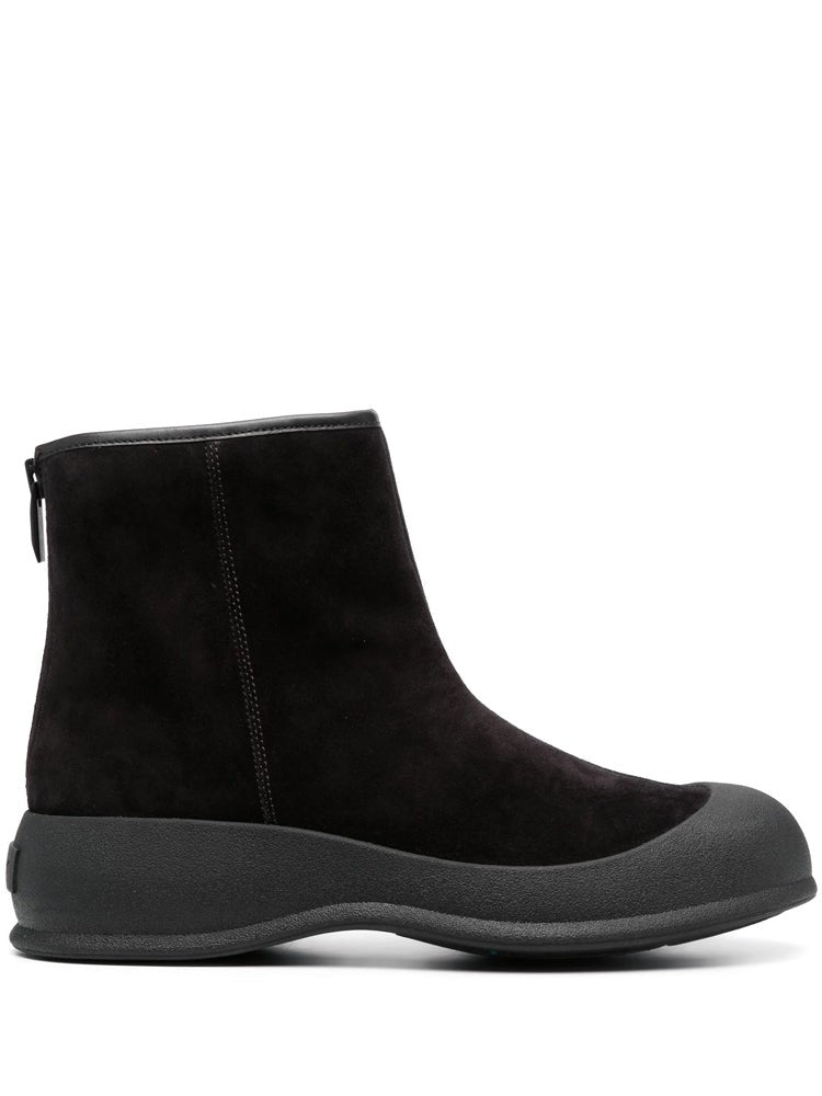 Bally Black Minimalist Suede Ankle Boots