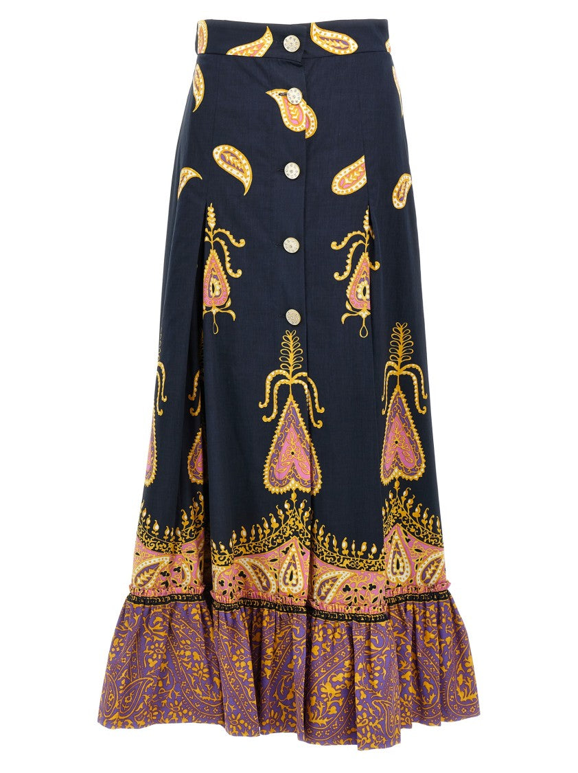 Valentino Garavani Paisley-Print Cotton Muslin Skirt