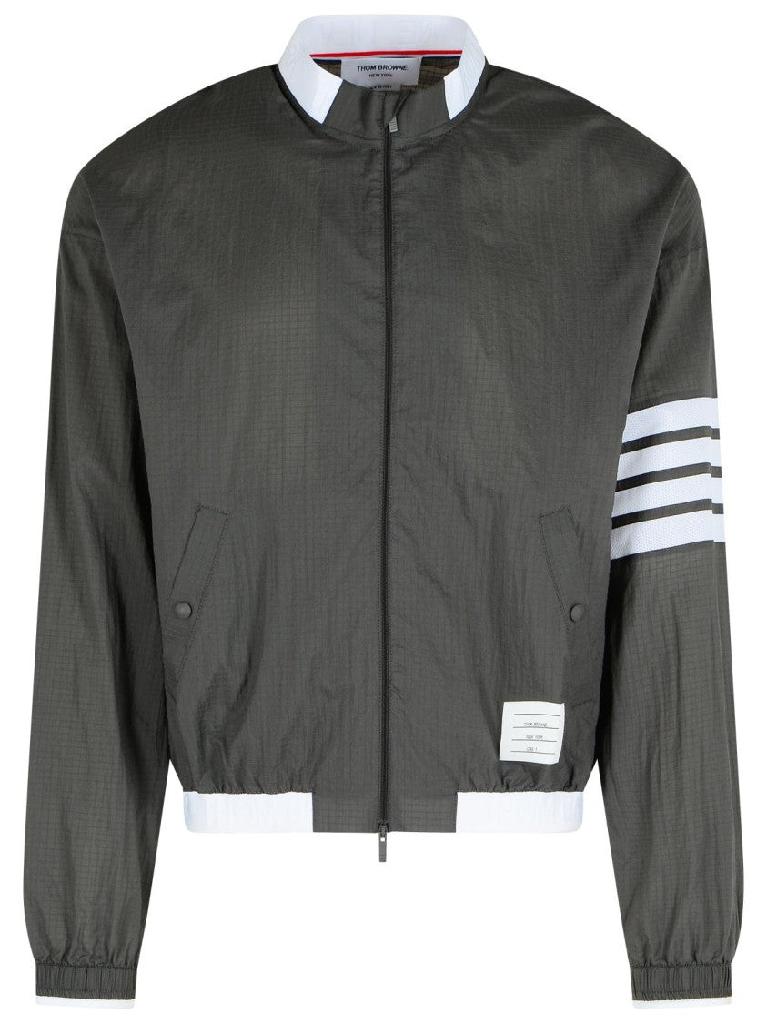 Thom Browne '4 Bar' Grey Polyester Jacket