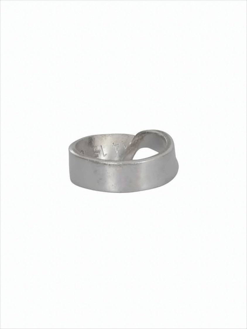 Maison Margiela Twisted Silver-Toned Ring With Engraved Details