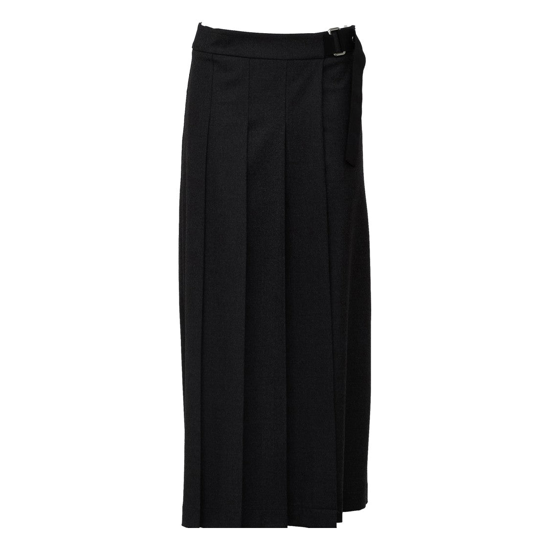 Parosh Melange Gabardine Ankle-Length Pleated Maxi Skirt