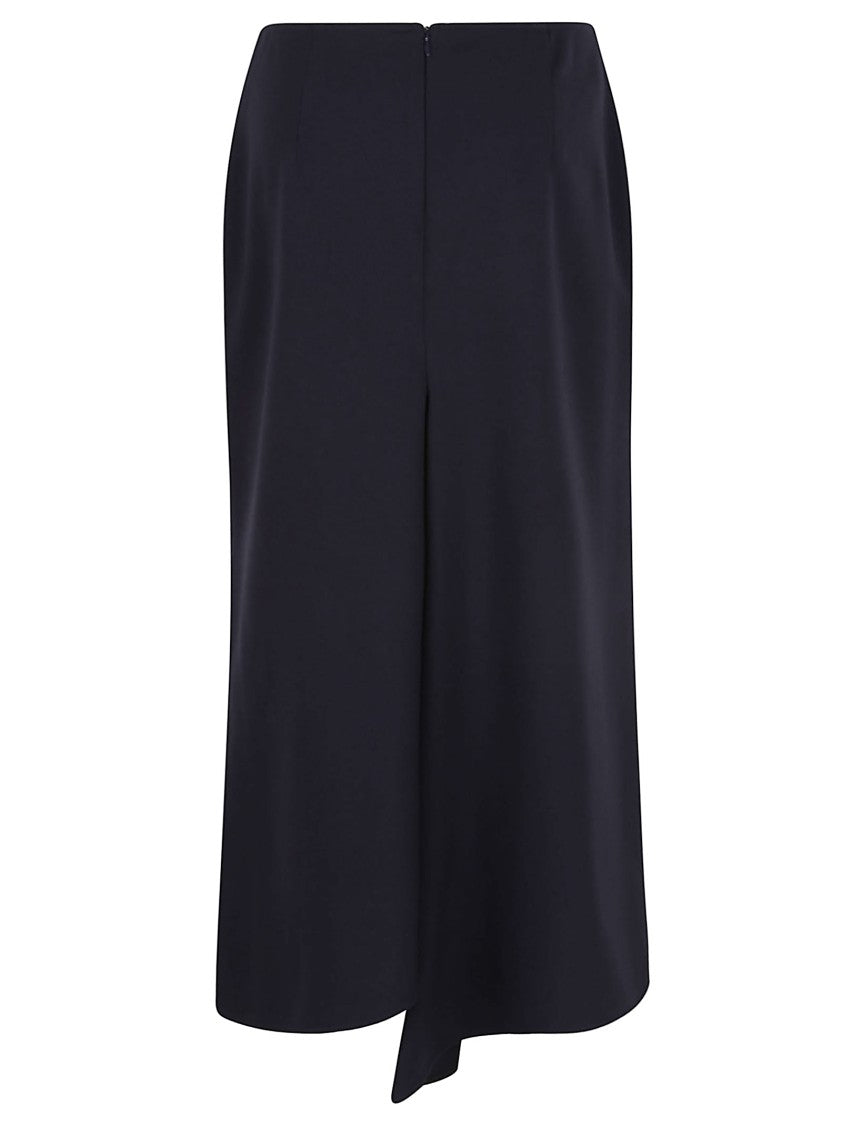 Victoria Beckham Streamlined Black Skirt With Subtle Slit