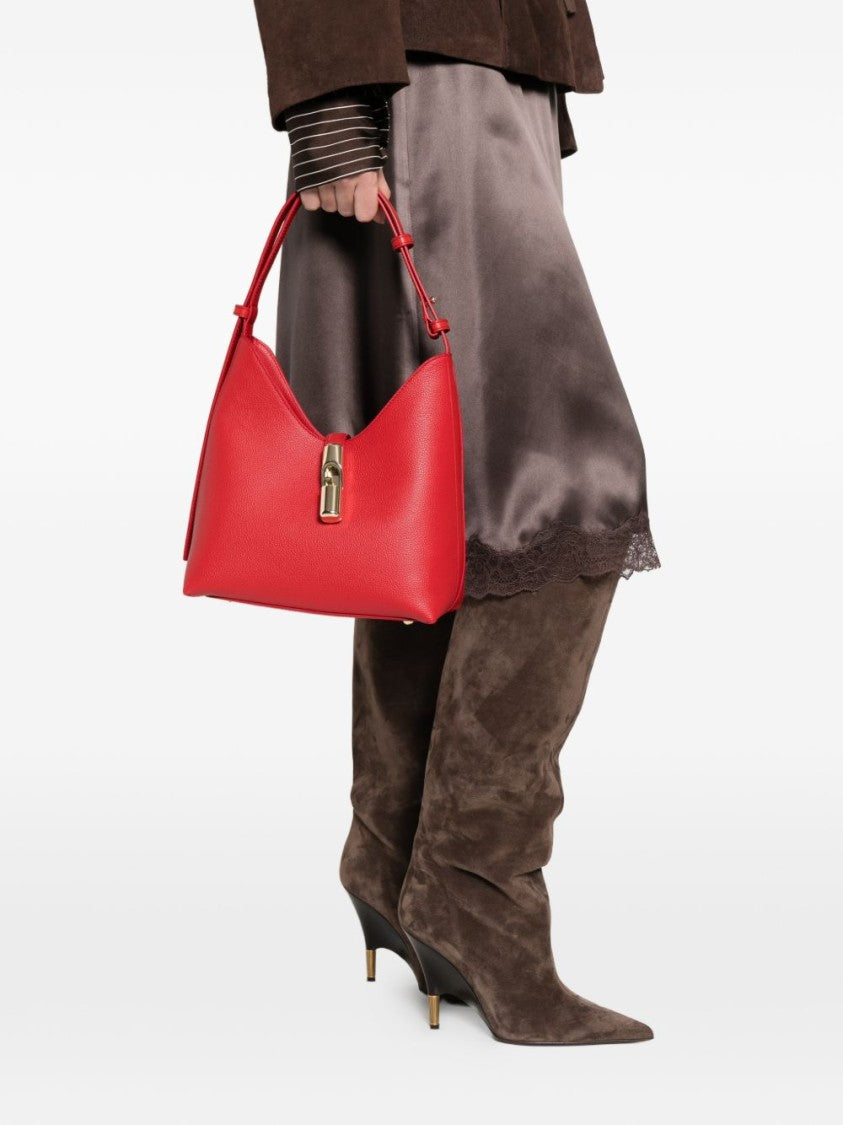 Furla Red Gold-Tone Hardware Shoulder Bag