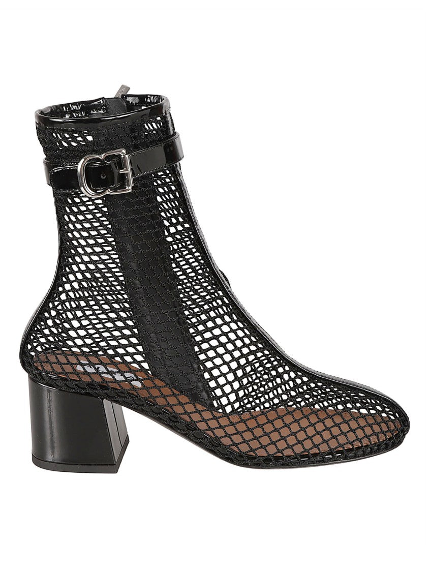 Alaïa Mesh Design Boots With Block Heel And Ankle Strap