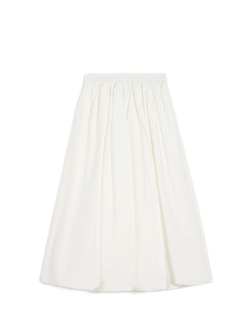 Max Mara Voluminous Midi Skirt With Gathered Waistband And Pockets