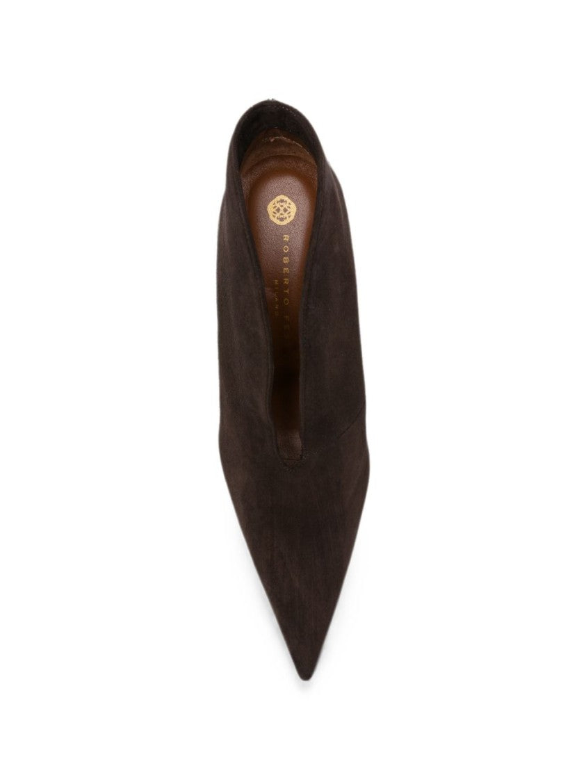 Roberto Festa Suede Pointed Toe Boots - Dark Brown