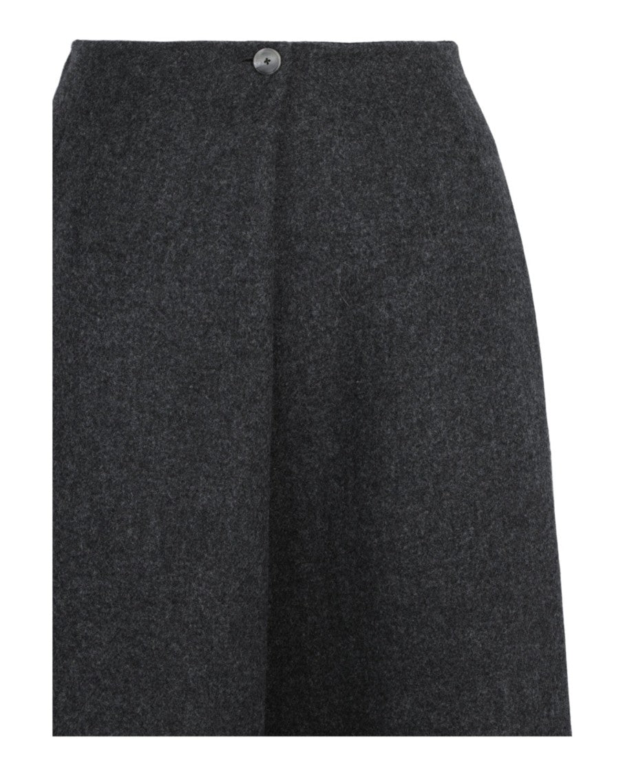 Givenchy Fold-Over Mid-Rise Wool-Blend Midi Skirt