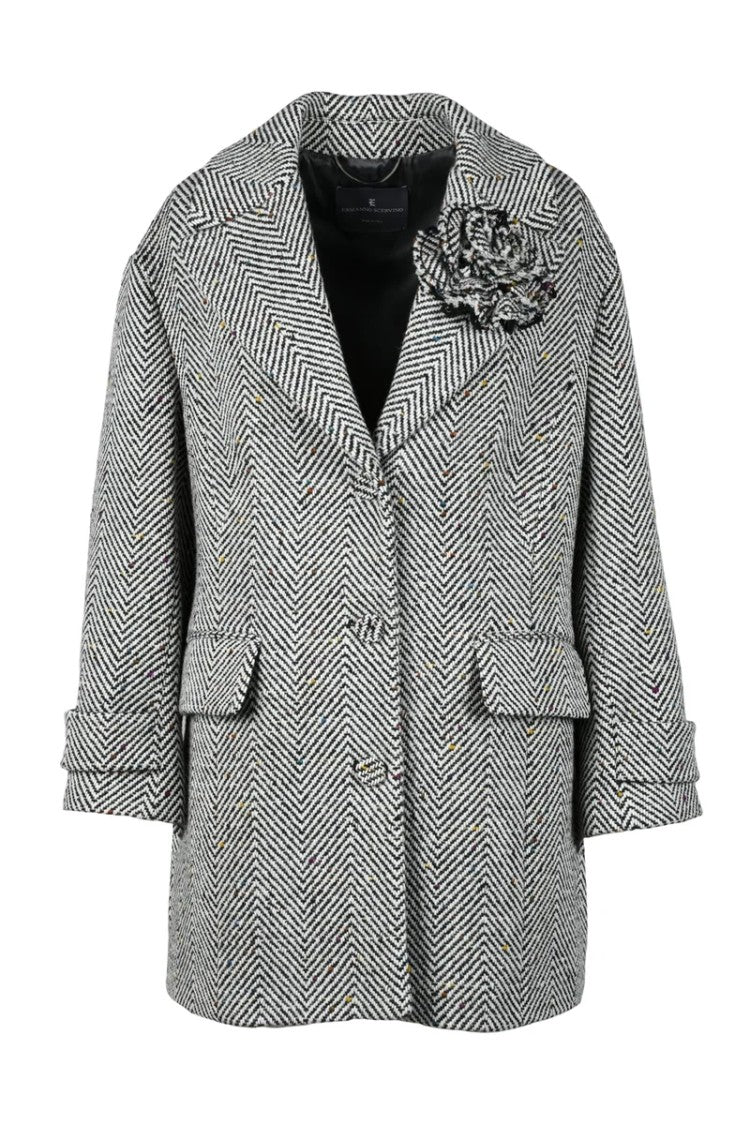 Ermanno Scervino Button Coat - White/Black