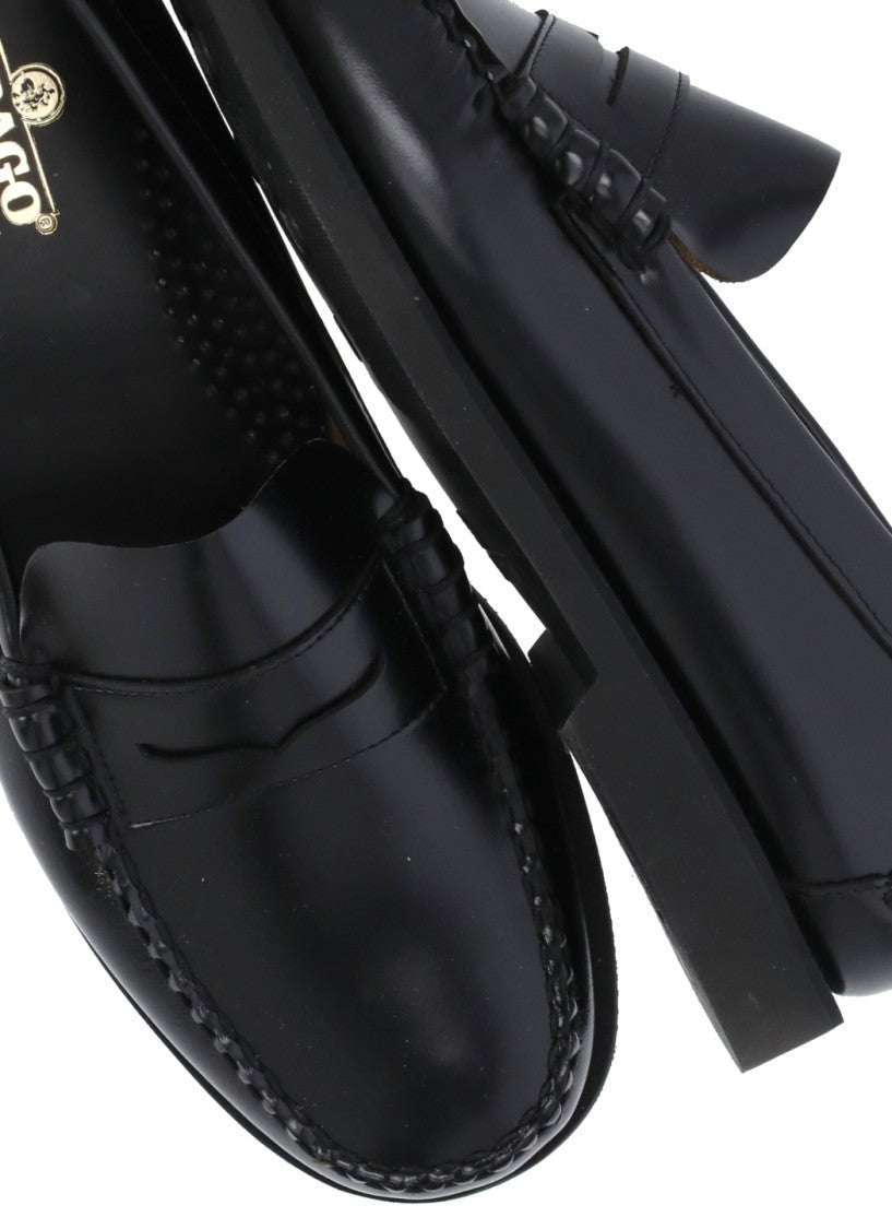 Sebago Black Patent Leather Penny Loafers