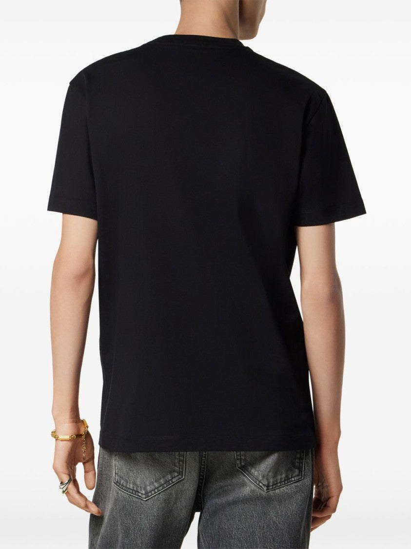 Versace Classic Black Minimalist Silk Nylon T-Shirt