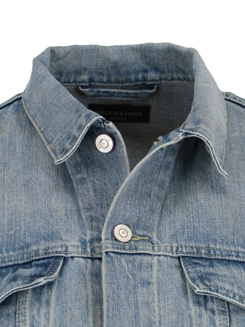 Balenciaga Denim Logo Jacket – Light Blue