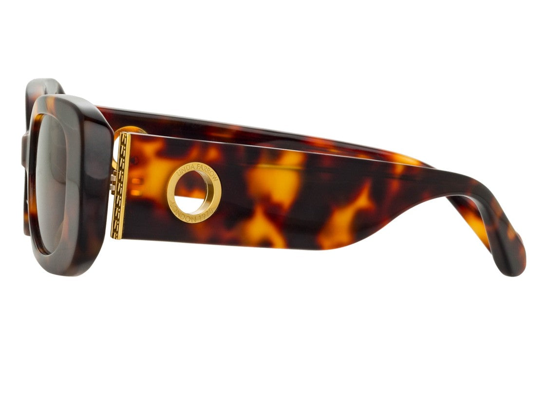 Linda Farrow Tortoiseshell Lfl1117 Rectangular Sunglasses