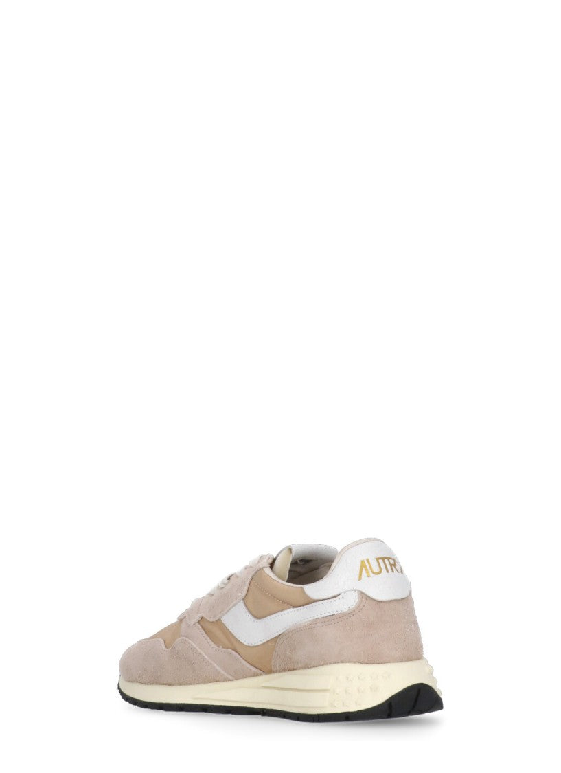 Autry Pink Suede Leather And Fabric Sneakers