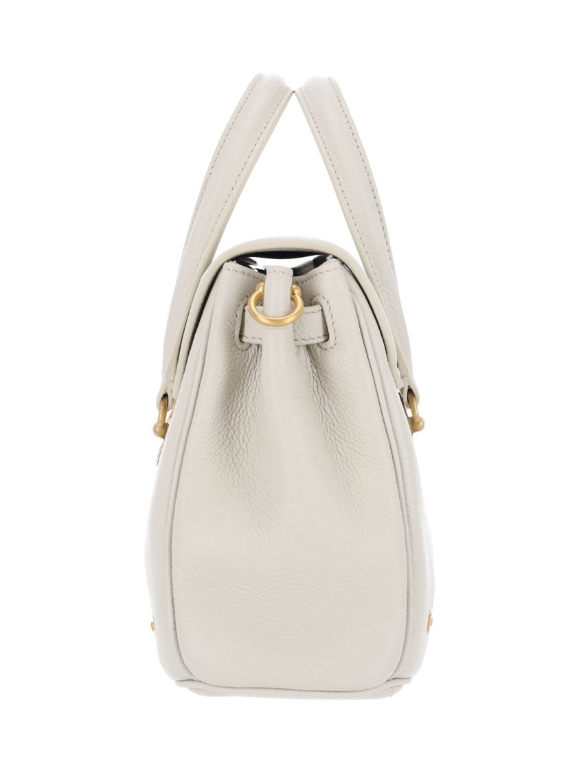 Thom Browne Bolton White Leather Studded Small Tote Bag