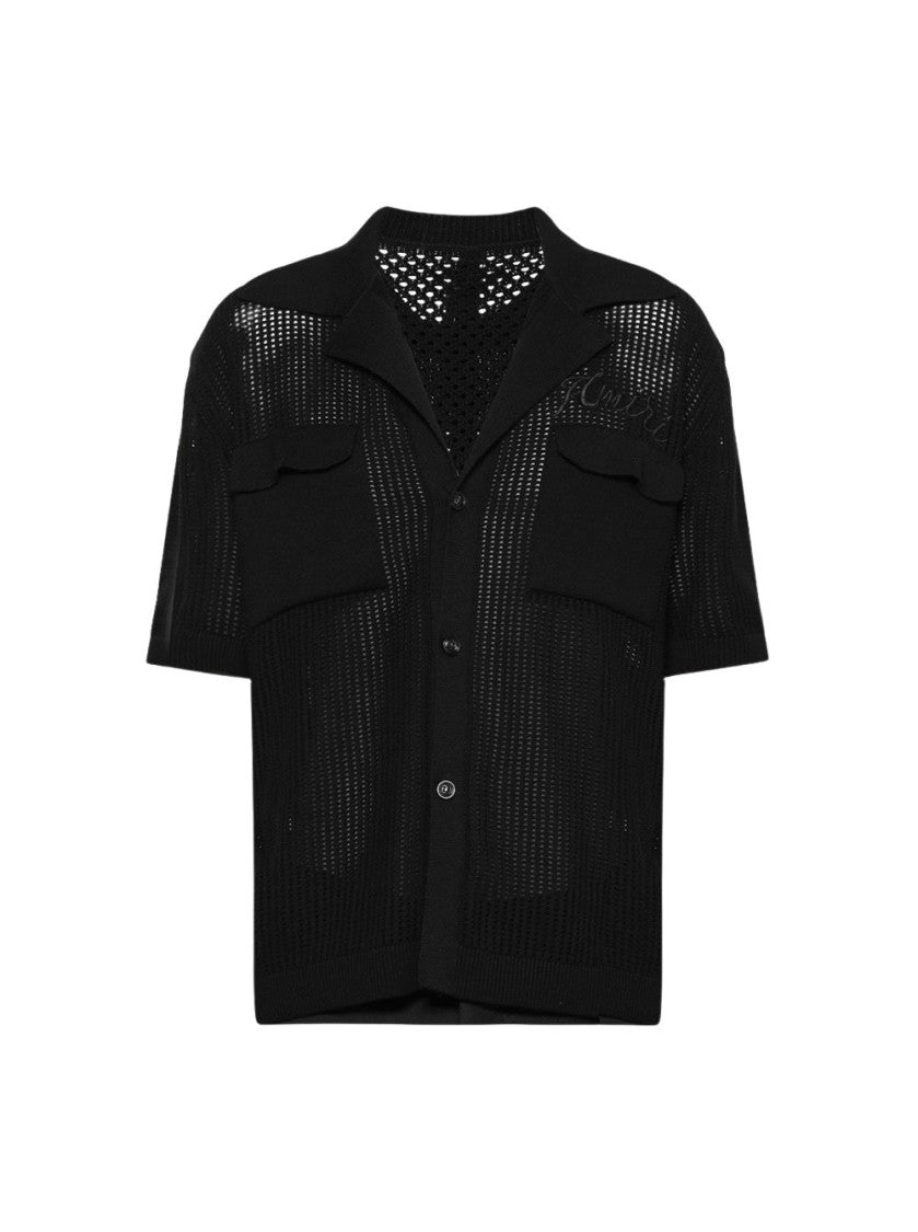 Amiri Mesh Polo Shirt Black