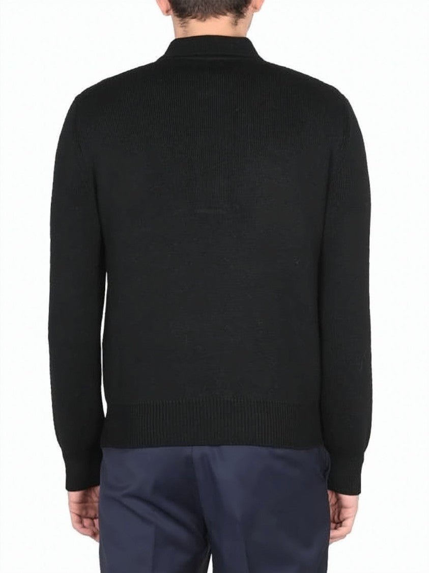 Tom Ford Finely Knit Long-Sleeve Polo Sweater With Classic Collar