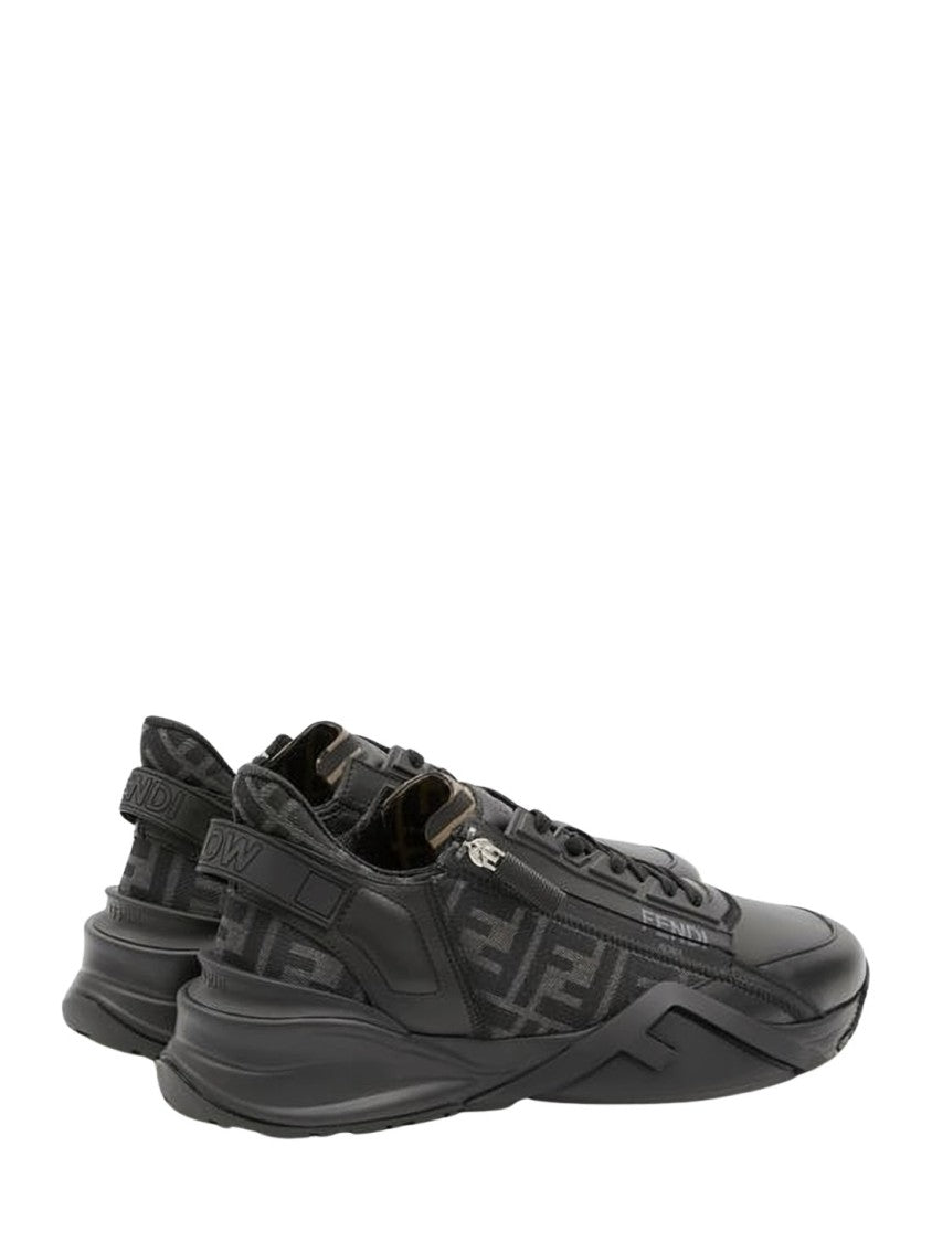 Fendi Low-Top Black Fendi Sneakers With Sculpted Sole