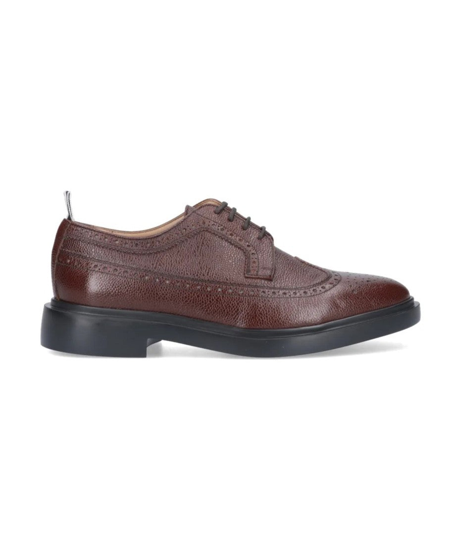 Thom Browne Textured Leather Lace-Up With Brogue Detailing