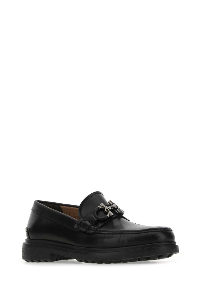 Salvatore Ferragamo Black Leather Loafers