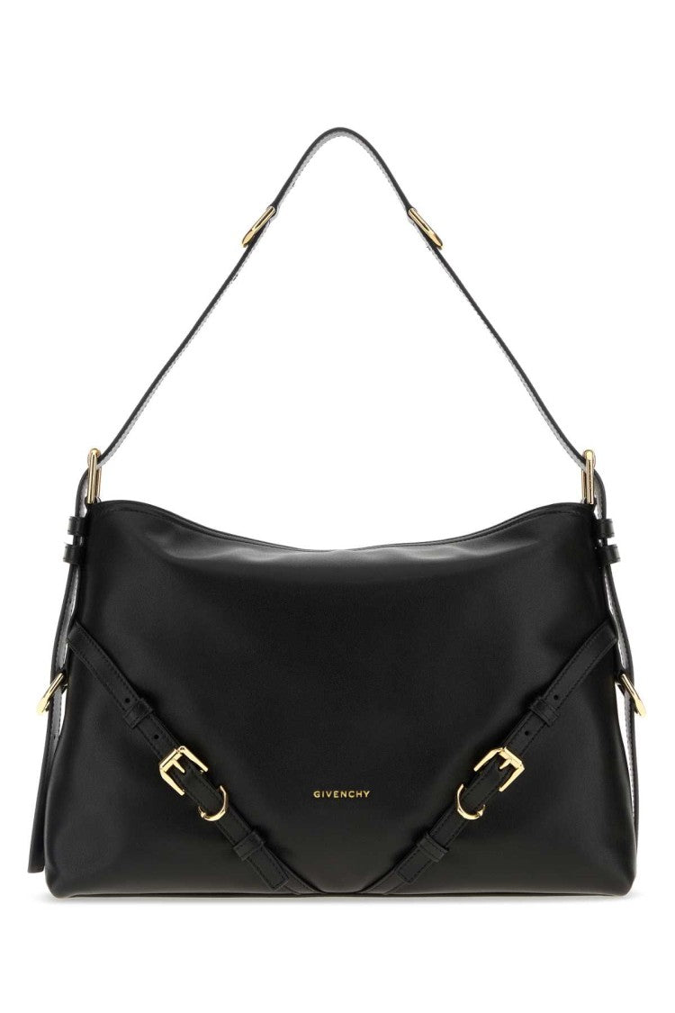Givenchy Black Leather Medium Voyou Shoulder Bag