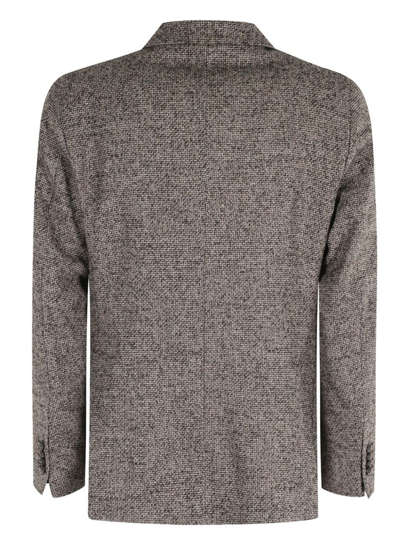 Tagliatore Tailored Brown Jacket With Textured Tweed Finish