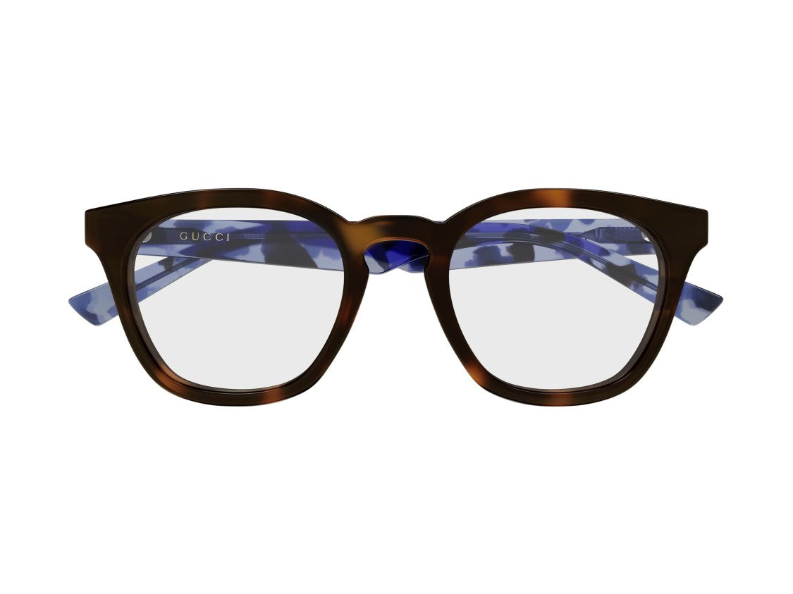 Gucci Blue Gg2185o Patterned Tortoiseshell Oversized Square Eyeglasses