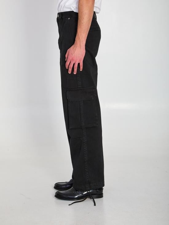 Loewe Relaxed Black Denim Pants With Cargo Pockets By Loewe