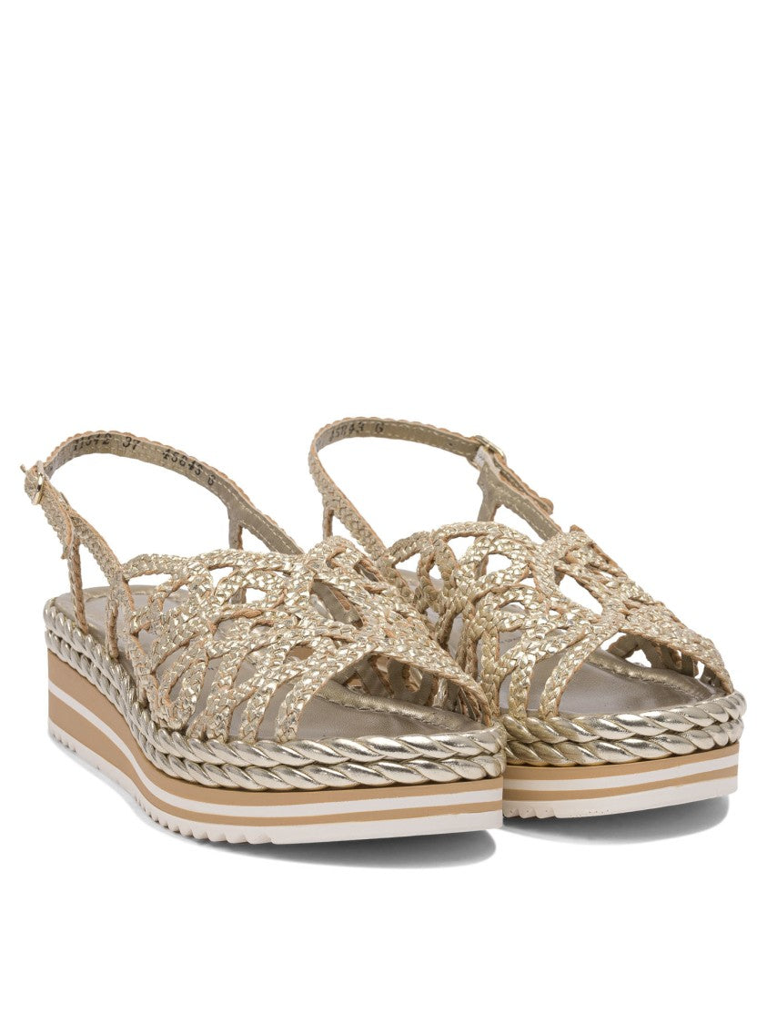 Pons Quintana Woven Leather Sandals With Platform Sole