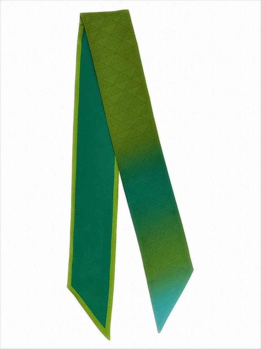 Prada Gradient Silk Scarf With Quilted Texture And Logo