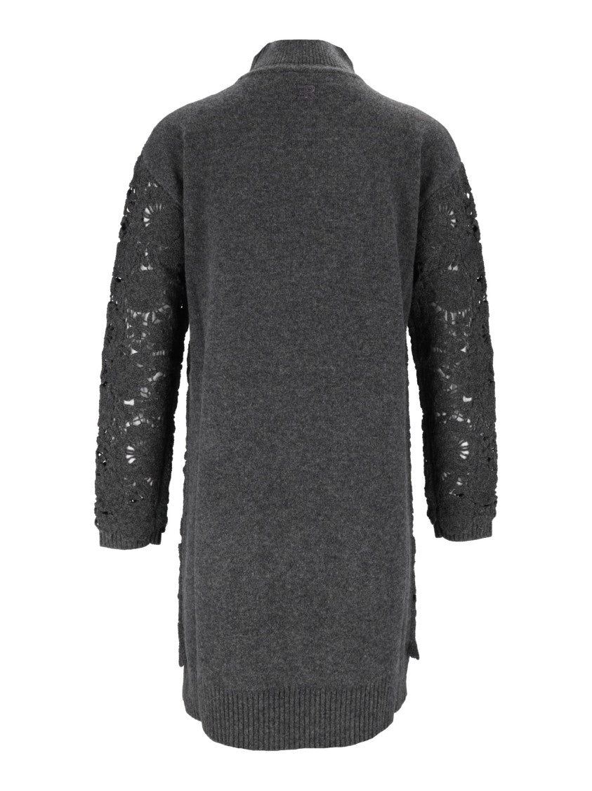 Ermanno Scervino Abito+Sottoveste Floral Lace High Neck Dress