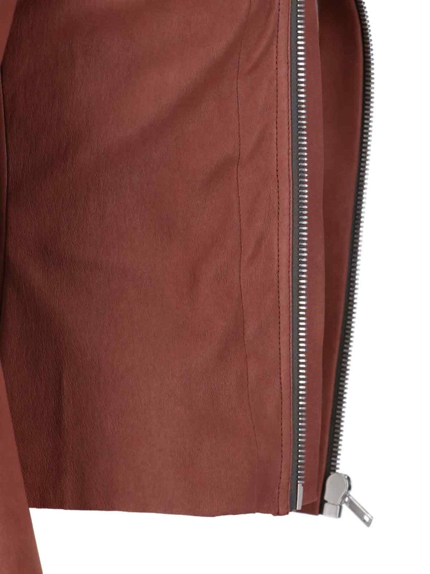 Rick Owens Gary Cropped Biker Jacket – Red